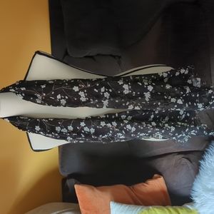 Black Floral Lightweight Scarf